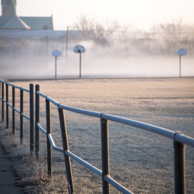 A foggy morning in Detroit