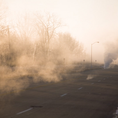 A foggy morning in Detroit