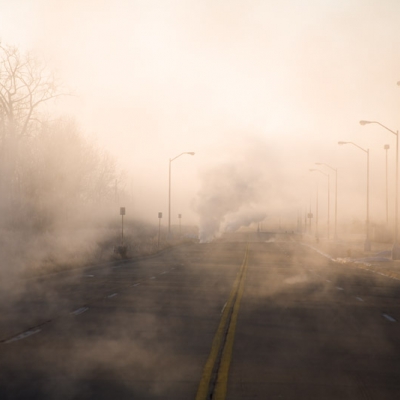 A foggy morning in Detroit