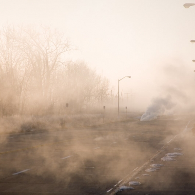 A foggy morning in Detroit